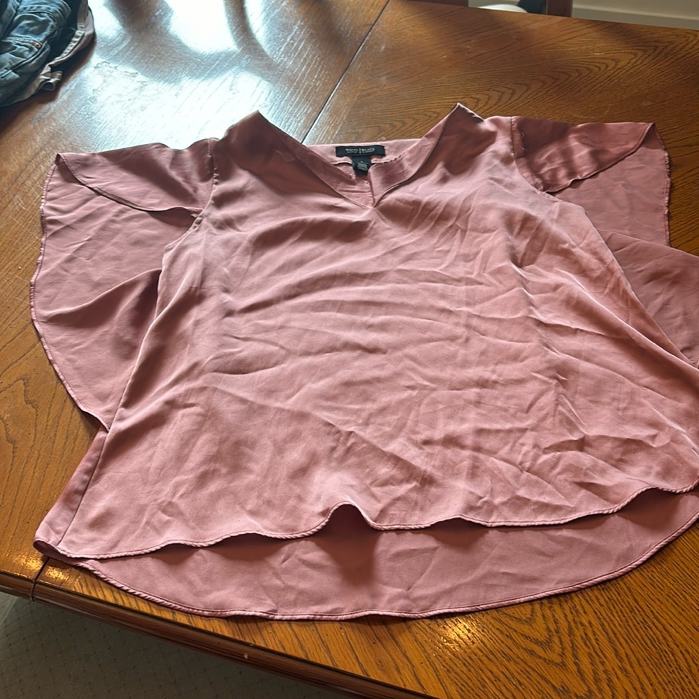 White House Black Market Silky pink top